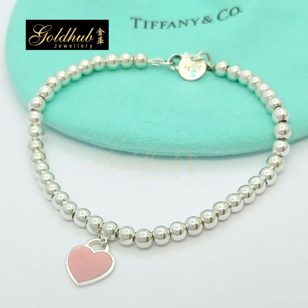 Love heart tag bead bracelet on sale