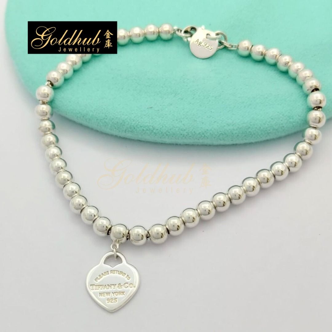 Tiffany pink heart best sale bracelet