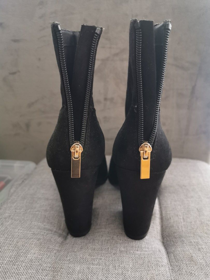 River island black suede ankle boots clearance