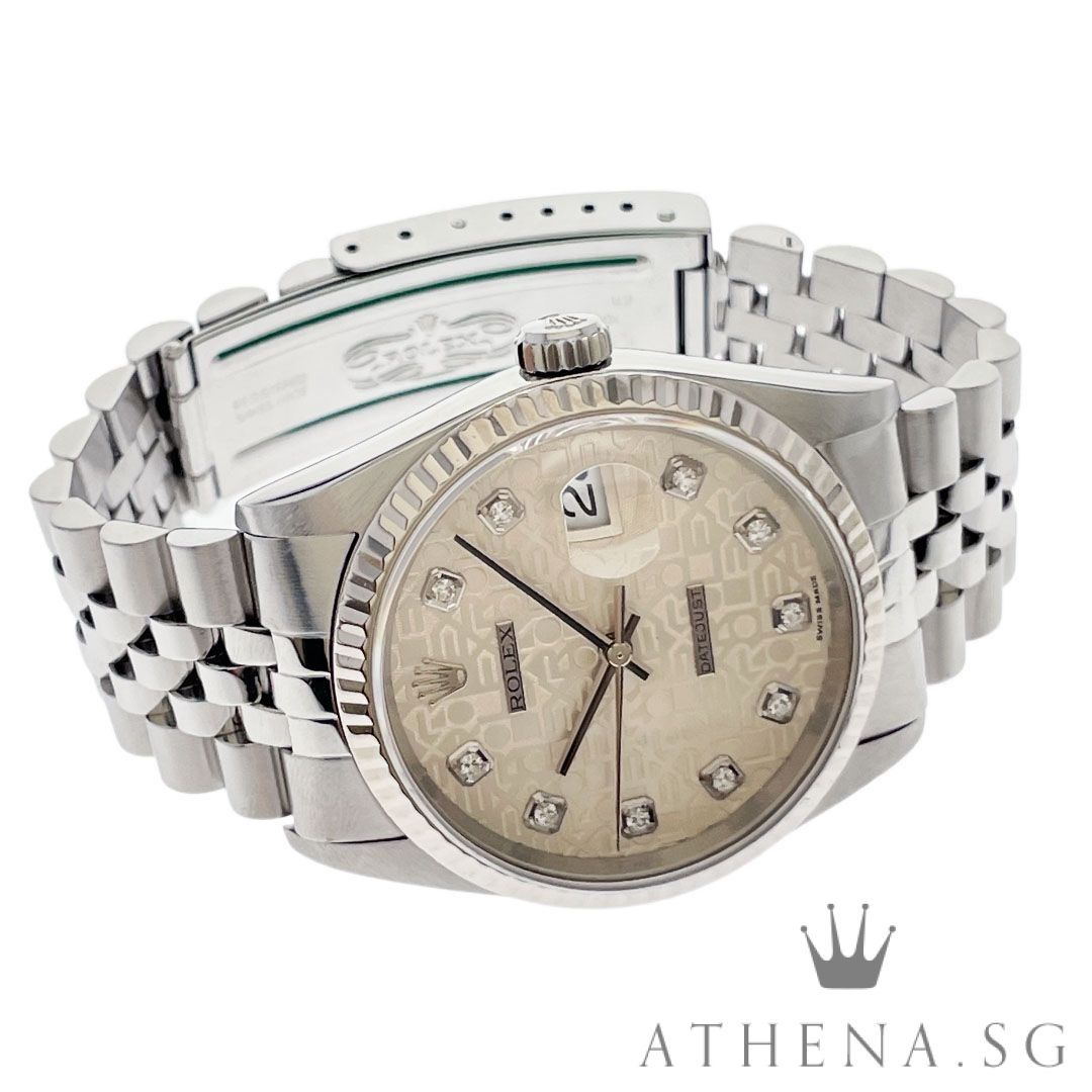 ROLEX OYSTER PERPETUAL MENS SIZE DATEJUST 36 SILVER DIGITAL