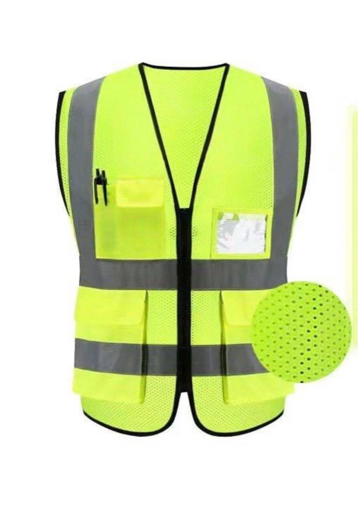 Safety Vest with Netted Fabric and Reflective Strips Men #39 s Fashion