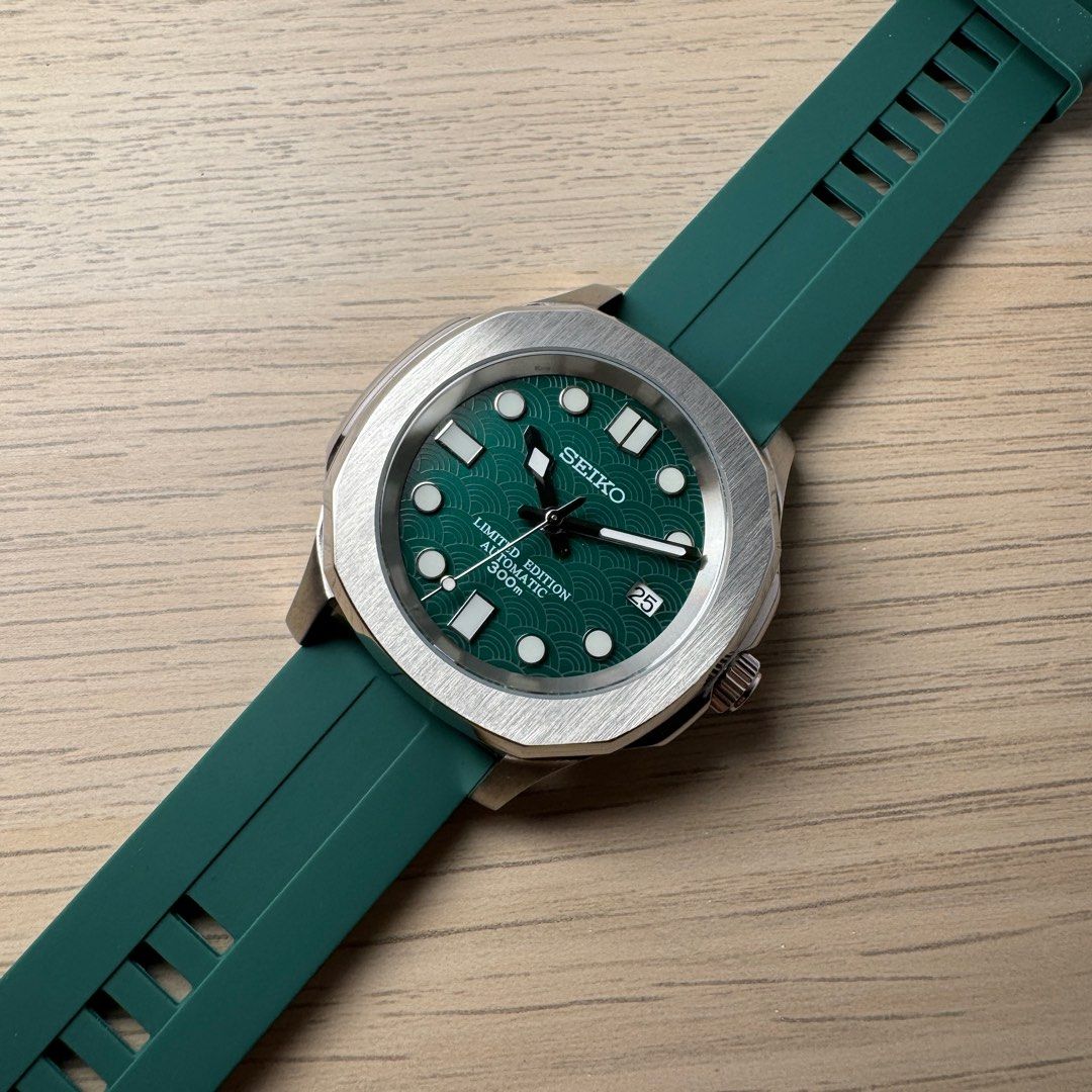 Seiko Mod 39mm Green Dial Seikonaut NH35 Automatic Watch Men s