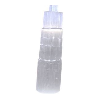 HQ BIG SELENITE TOWER LAMP HEALING AND CALMING EFFECTS NATURAL STONE WITH FREE WOOD LIGHT BASE CHANGING COLOR