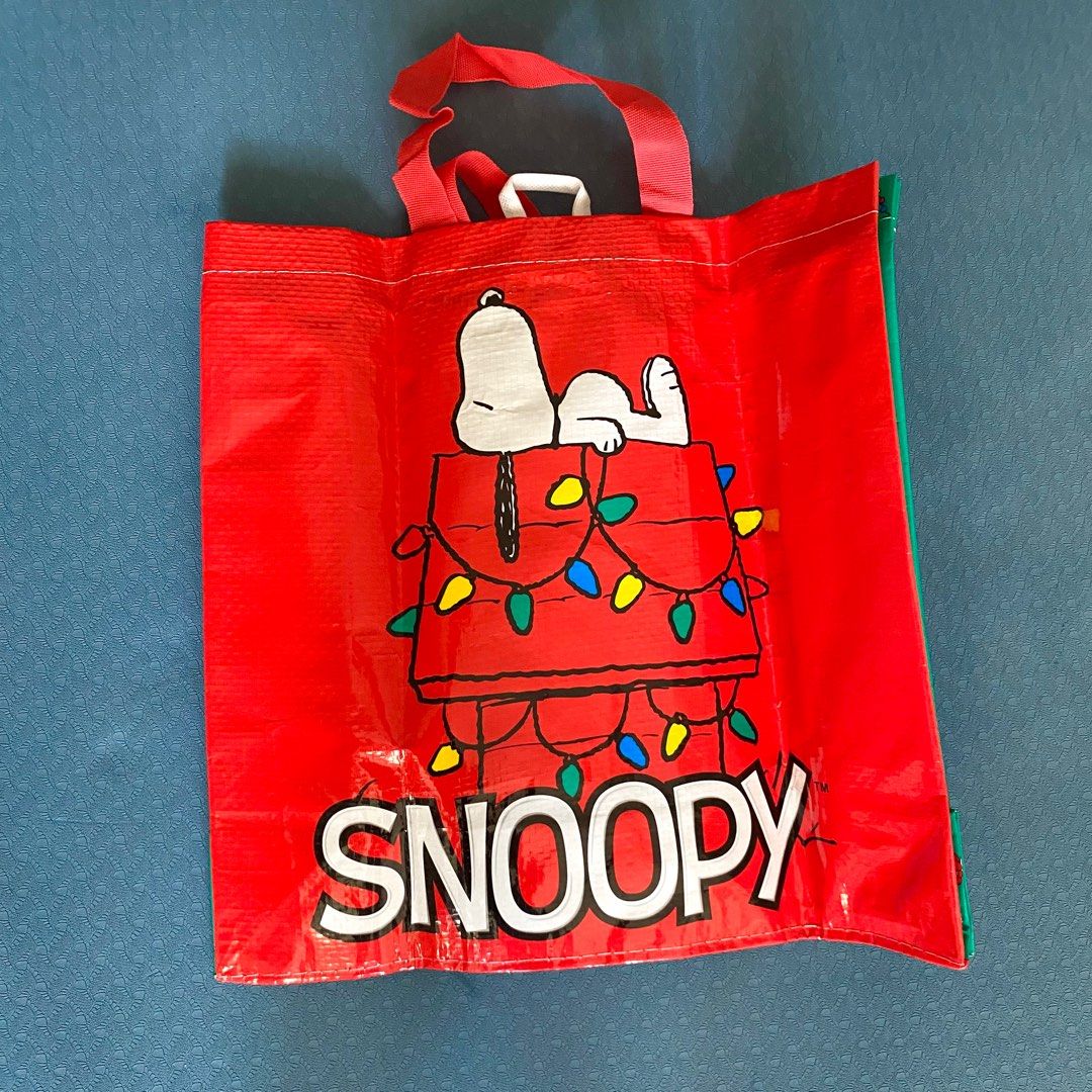 Snoopy tote bag shopping bag TESCO Xmas limited edition Snoopy recycled material