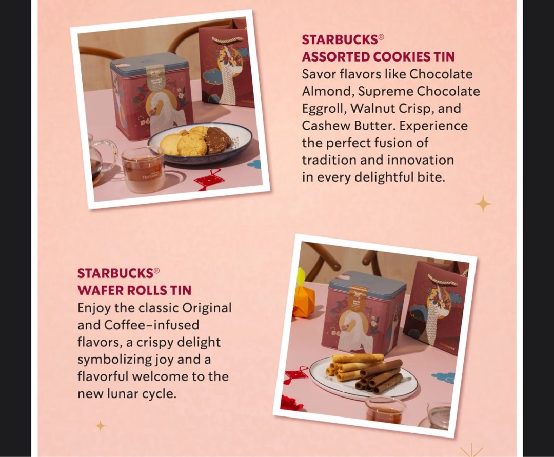 Starbucks CNY cookies waffle 2023, Food & Drinks, Packaged & Instant