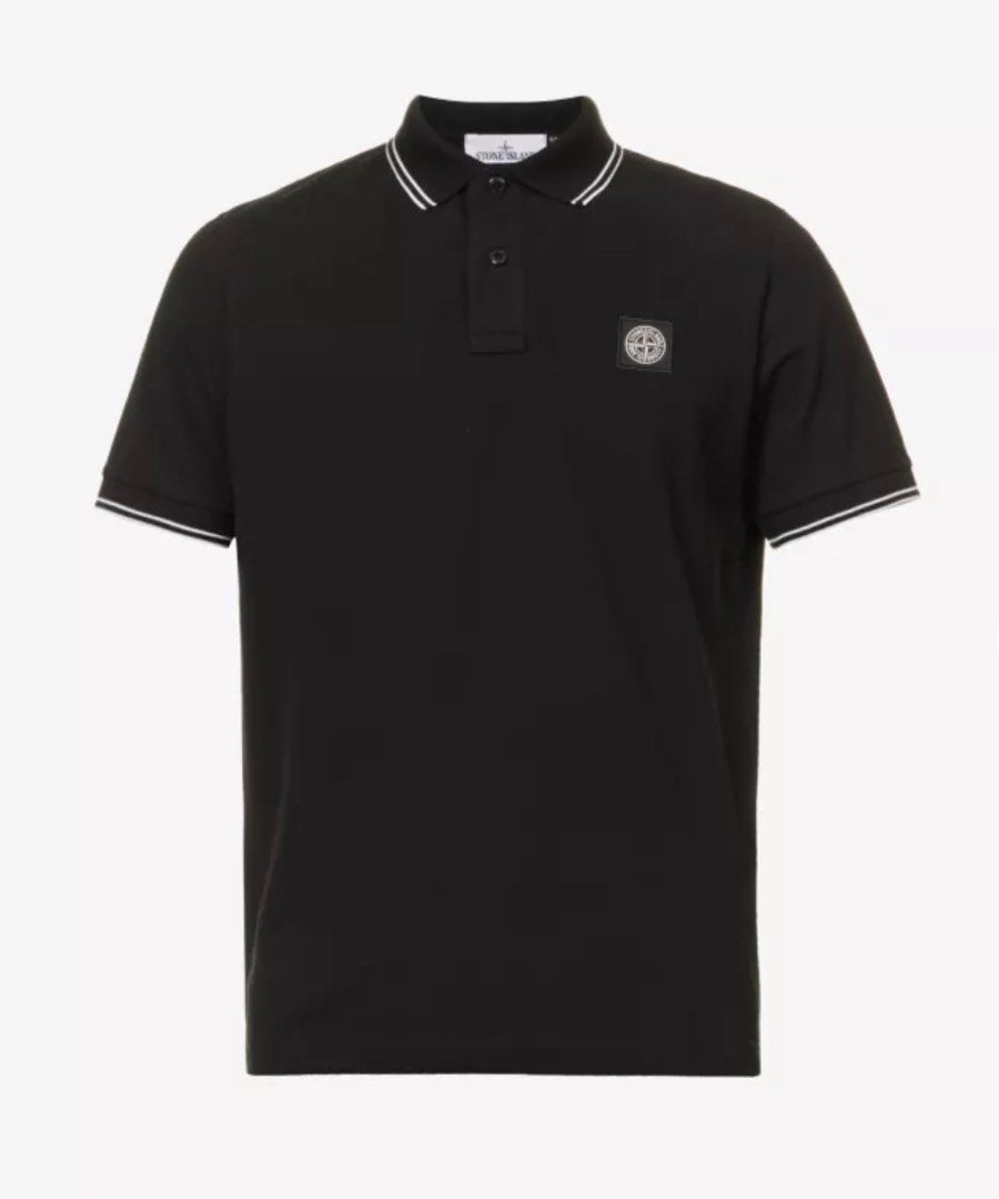 stone island white polo top