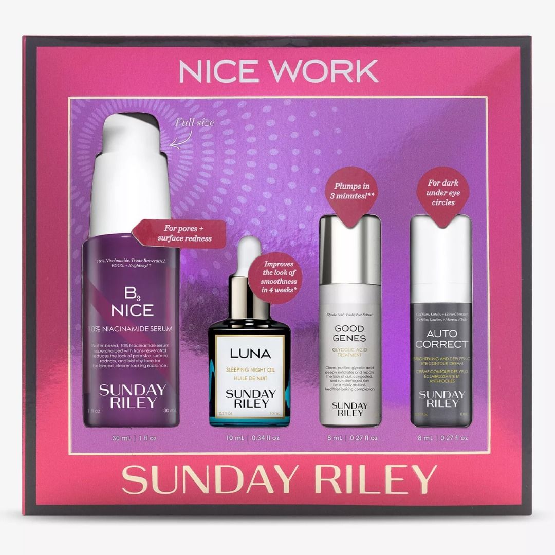 SUNDAY RILEY Nice Work Set | B3 Nice Niacinamide Serum | Luna | Good ...