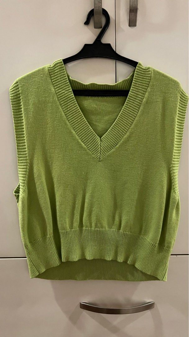 Lime green sales sweater vest