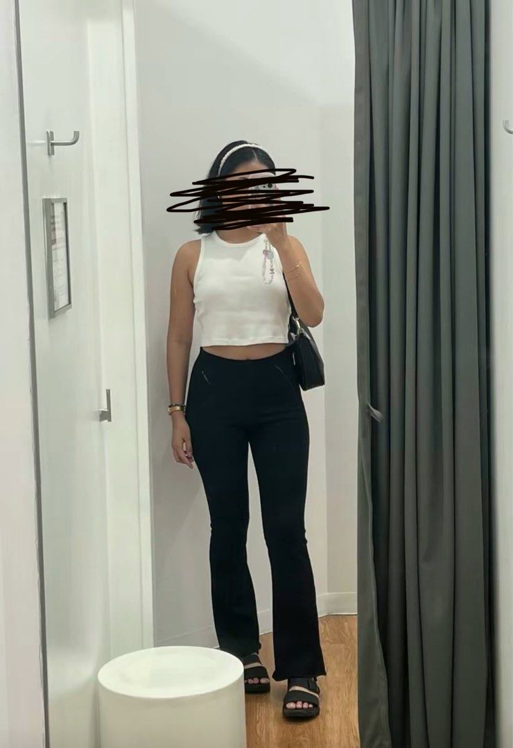 Thick Knitted Black Flare Pants Women s Fashion Bottoms Other Bottoms on Carousell