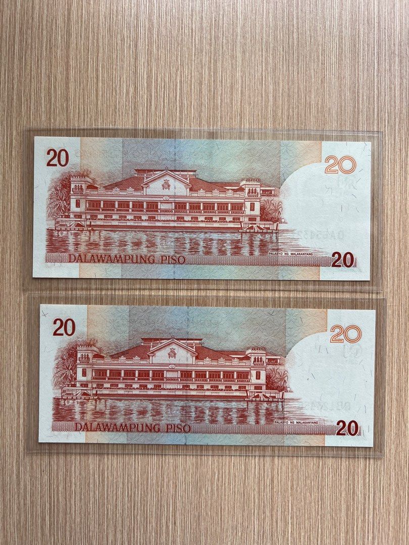 UNC舊版菲律賓20比索順逆蛇一對, 興趣及遊戲, 收藏品及紀念品, 錢幣- Carousell
