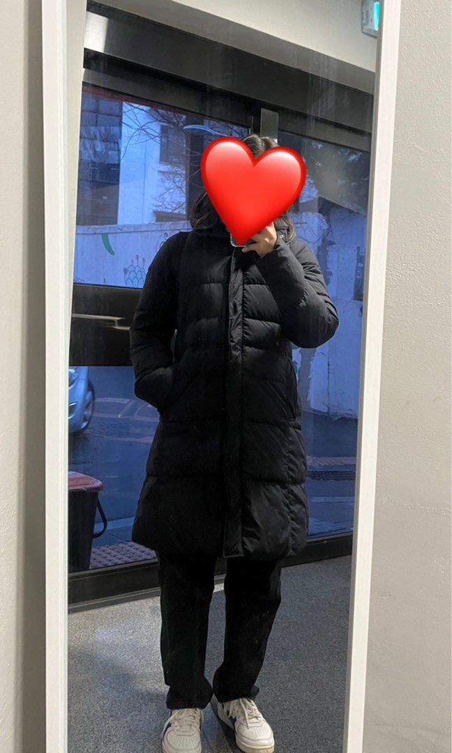 Uniqlo Long Puffer Jacket Black, Women's Fashion, Coats, Jackets and