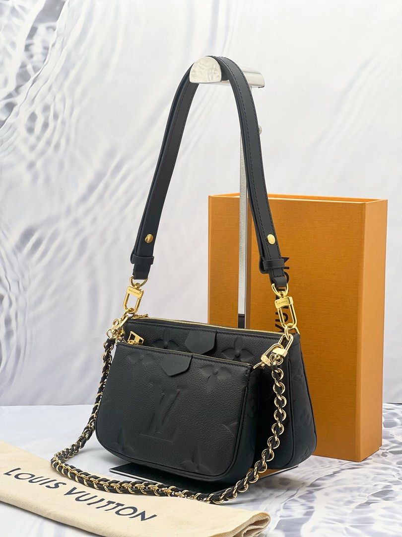 UNUSED 2023 LOUIS VUITTON MULTI POCHETTE ACCESSOIRES BLACK