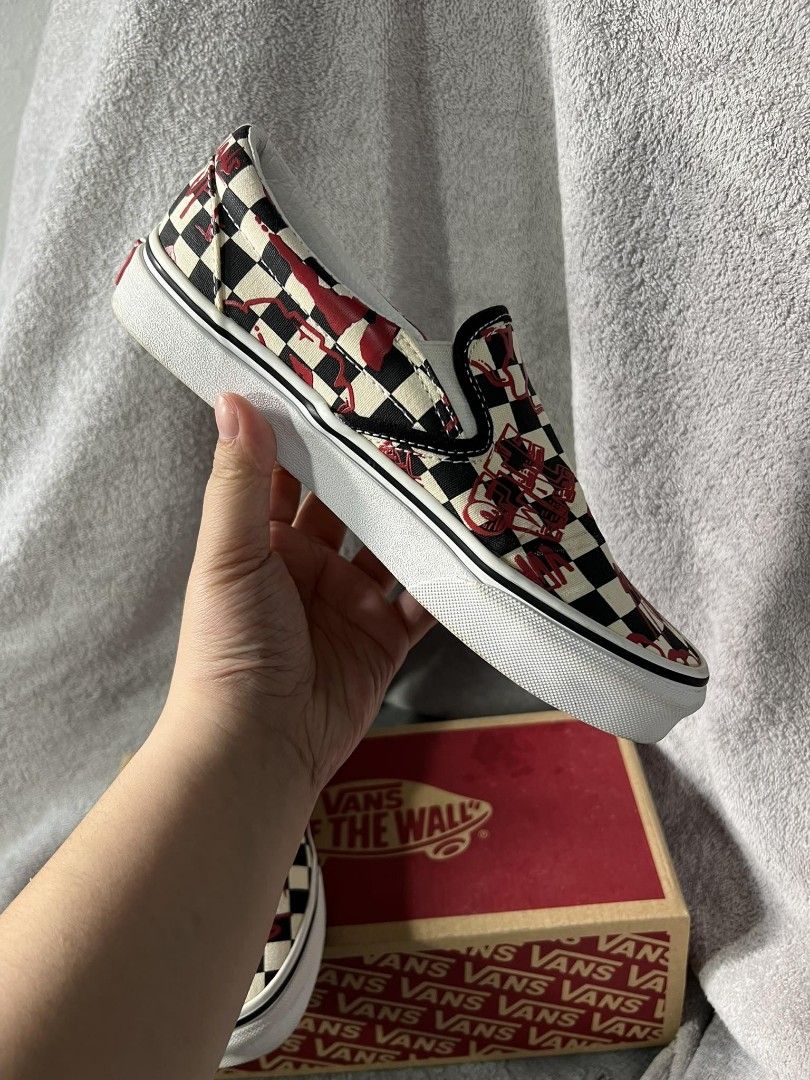 Red slip on best sale van