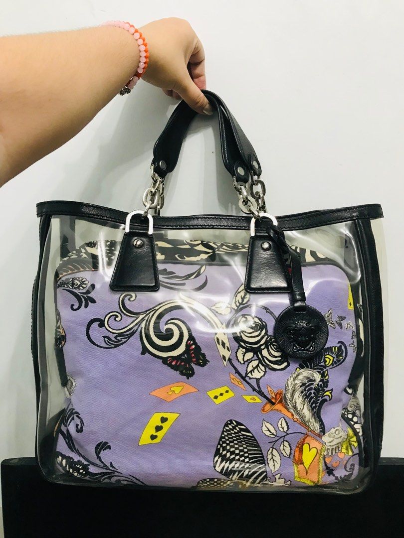Versace clear tote bag best sale