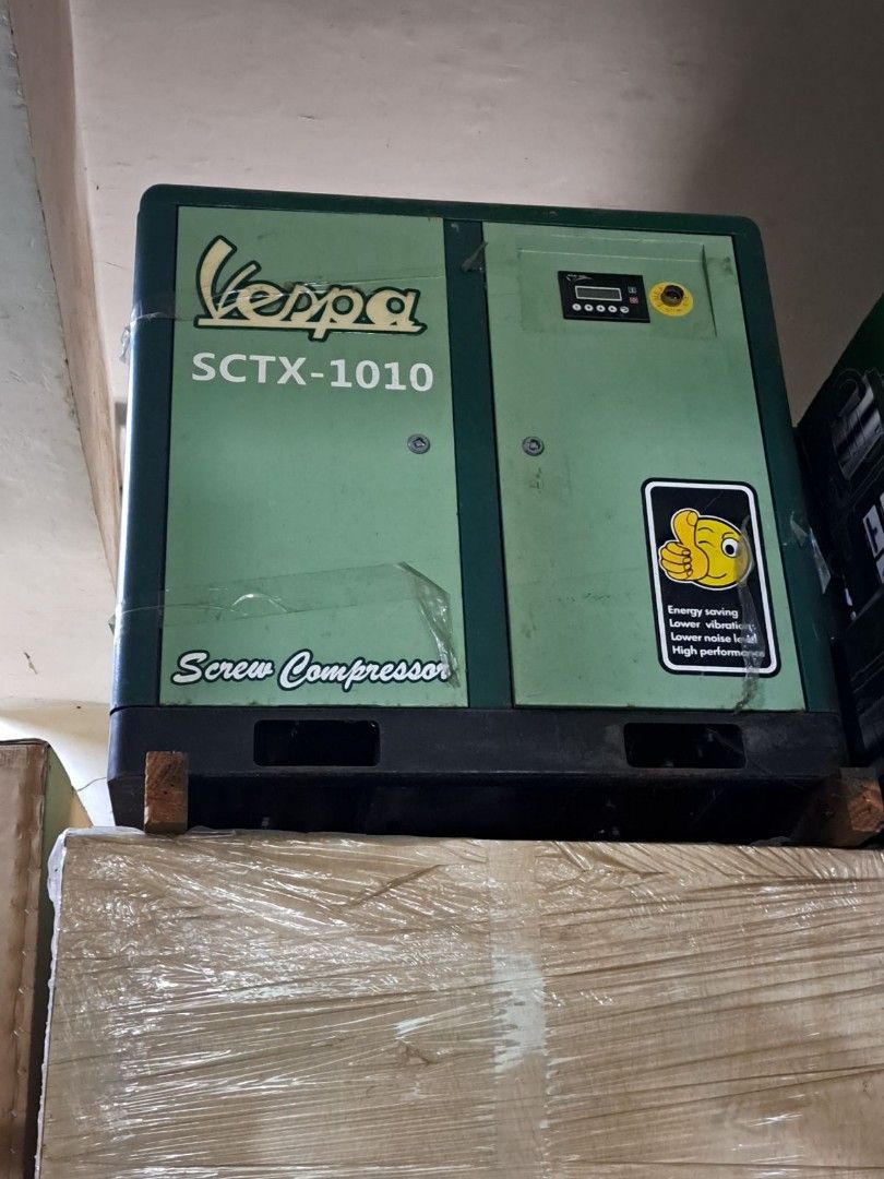 VESPA SCREW AIR COMPRESSOR (Category: Construction Tools & Equipment) located in Manila. Submitted by tonpornel (Listing ID 1278443944, Image 2). Description: Ton-Pornel Mercantile • We supply Powertools, Hardware tools, Plumbing, Paints, Electrical and Construction materials • We offer Paint Mixing and Powertools Repair Visit us: 38 Marcos Highway Mayamot, Antipolo City https://maps.google.com/?cid=1384230075759805792&entry=gps Store hours Mon t