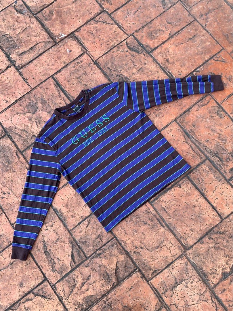 Guess jeans striped long 2025 sleeve