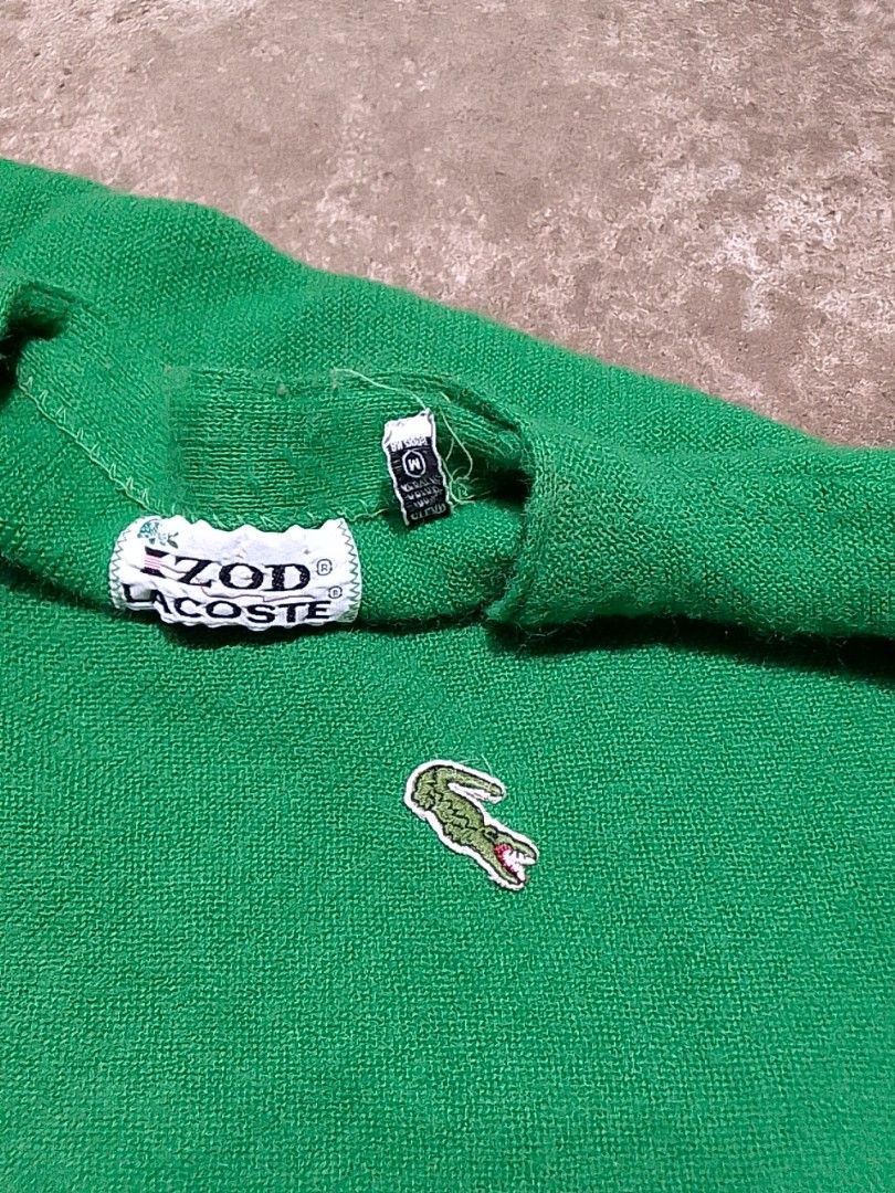 【ポイント5倍】【希少古着】70s izod lacoste green cardigan トップス