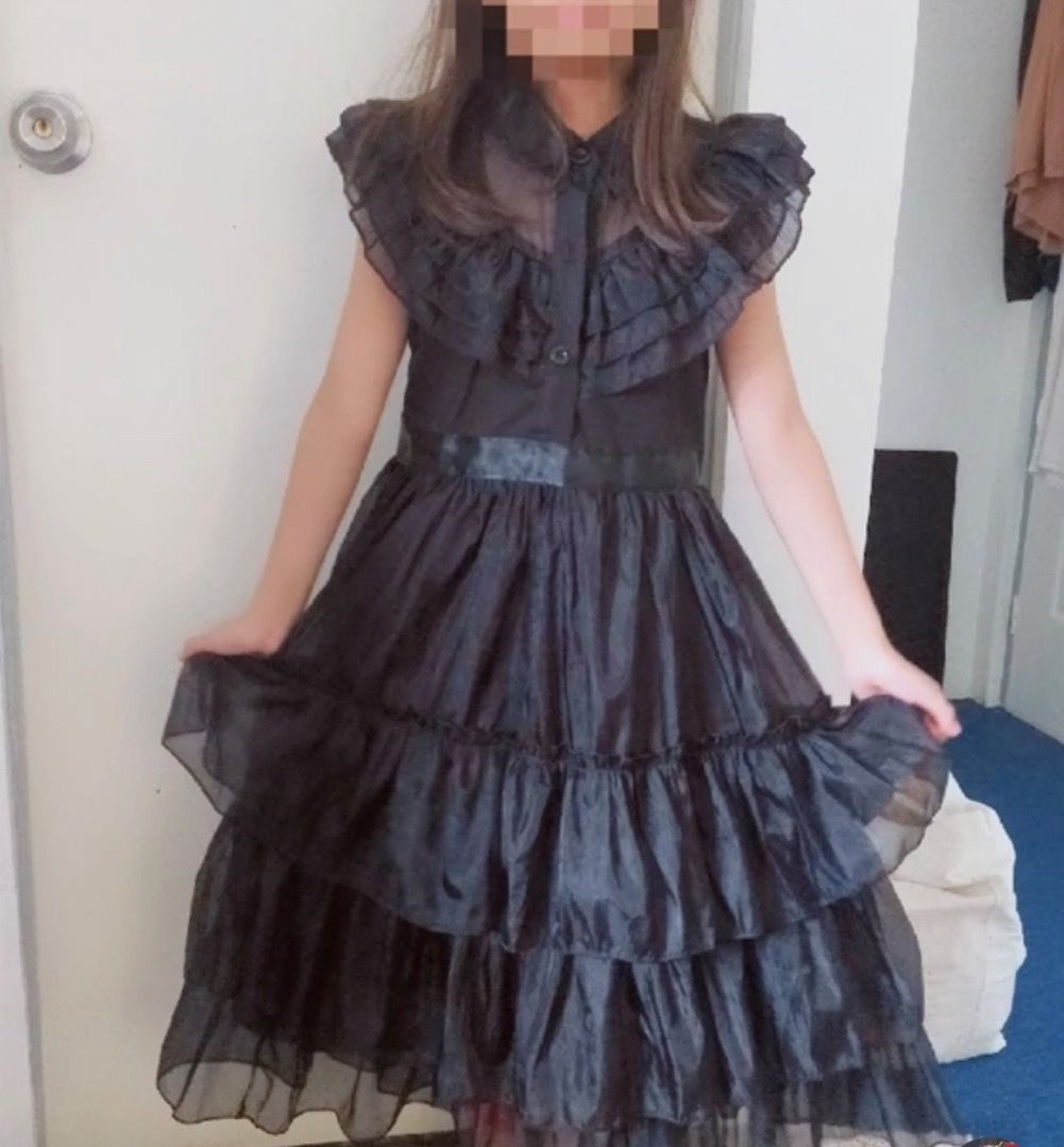 Wednesday Addams Costume Black Lace Dress for Kids Toddlers Babies Kids Babies Kids Fashion on Carousell
