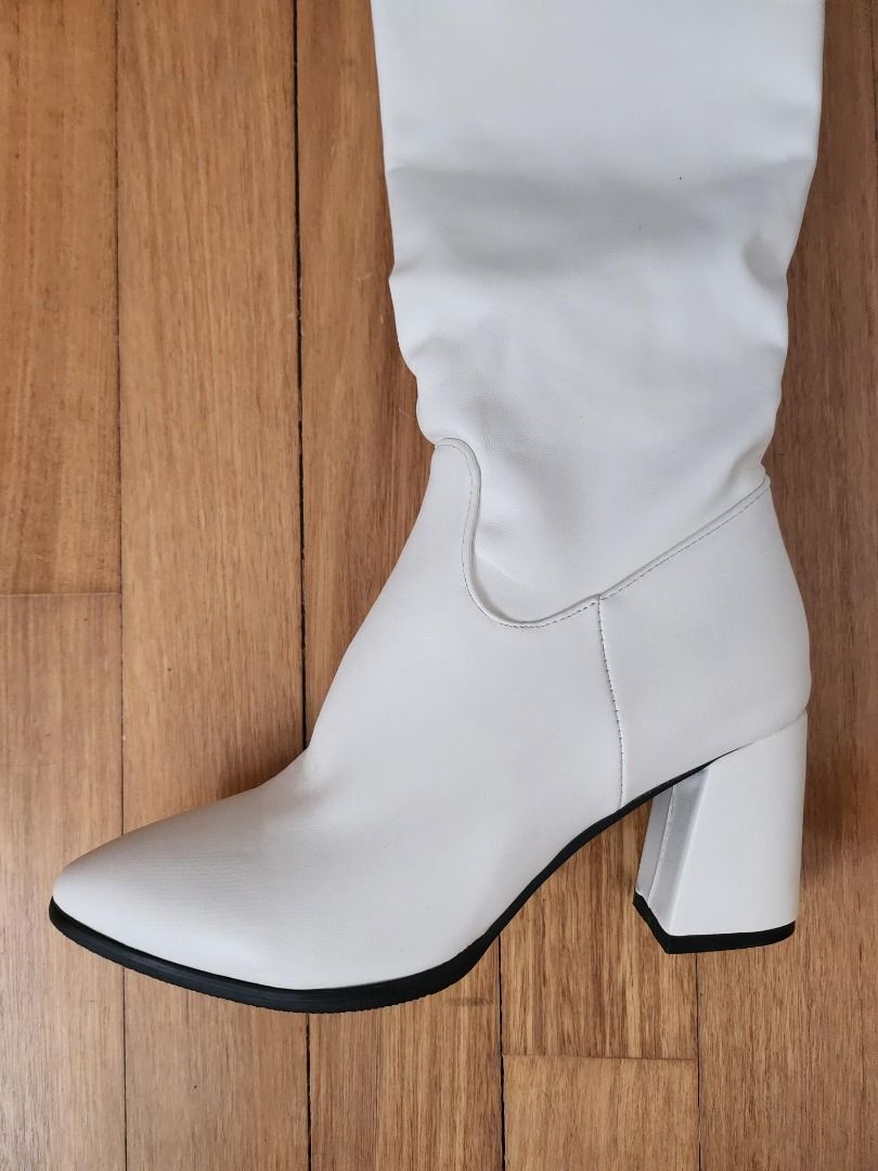 White high heel Over knee boots size 38 Women s Fashion