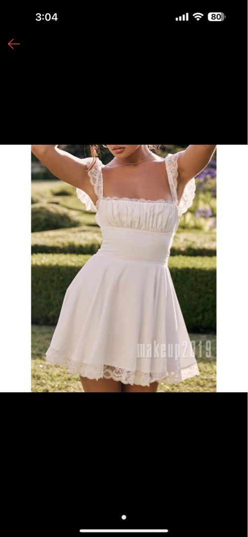 White Vintage A Line Short Sleeved Ruched Flowy Dress Women s
