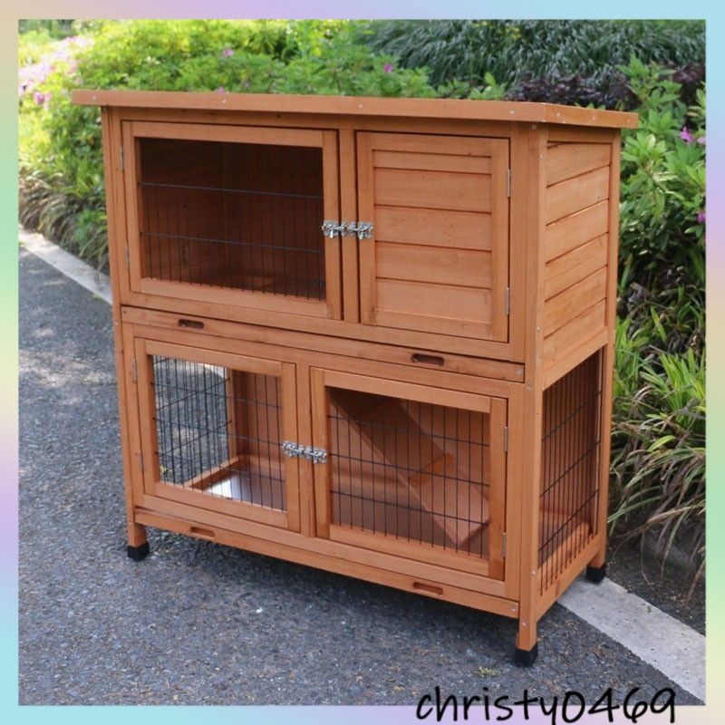 Wooden rabbit cage hamster cage chicken house chicken house rain