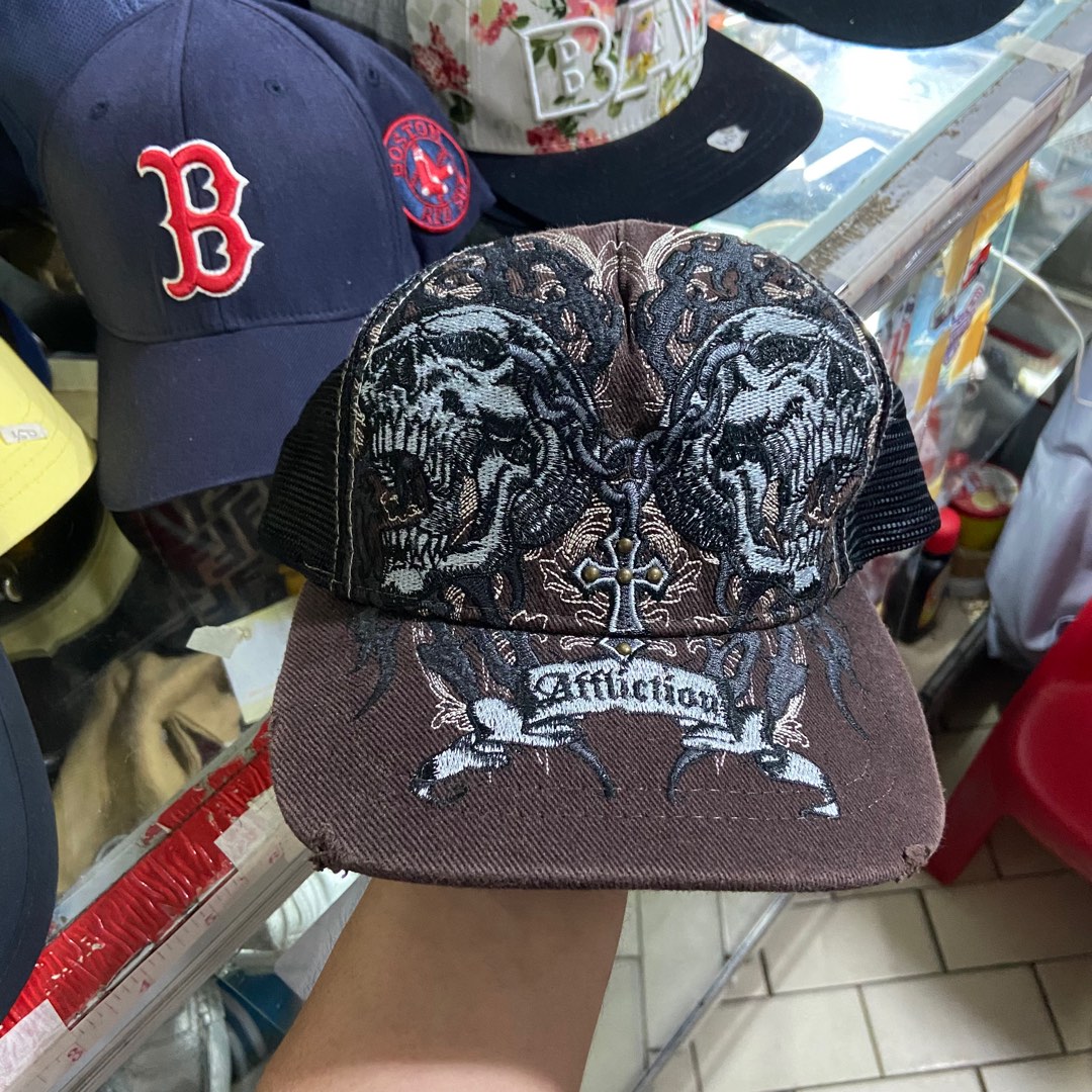 y2k affliction trucker hat Men s Fashion Watches Accessories