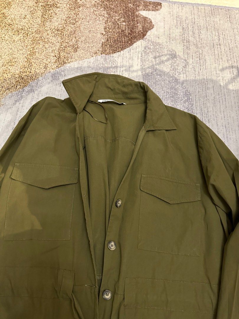 zara army green balloon jeans jogger ::: s main image 1