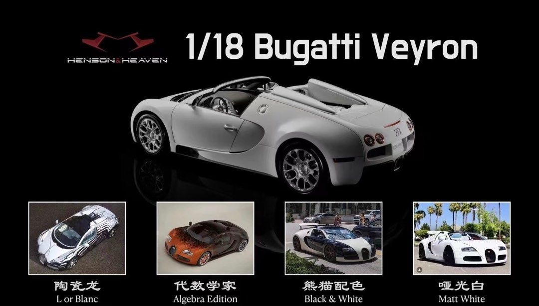 1/18 HH Bugatti Veyron (come with display case) - New colors announced