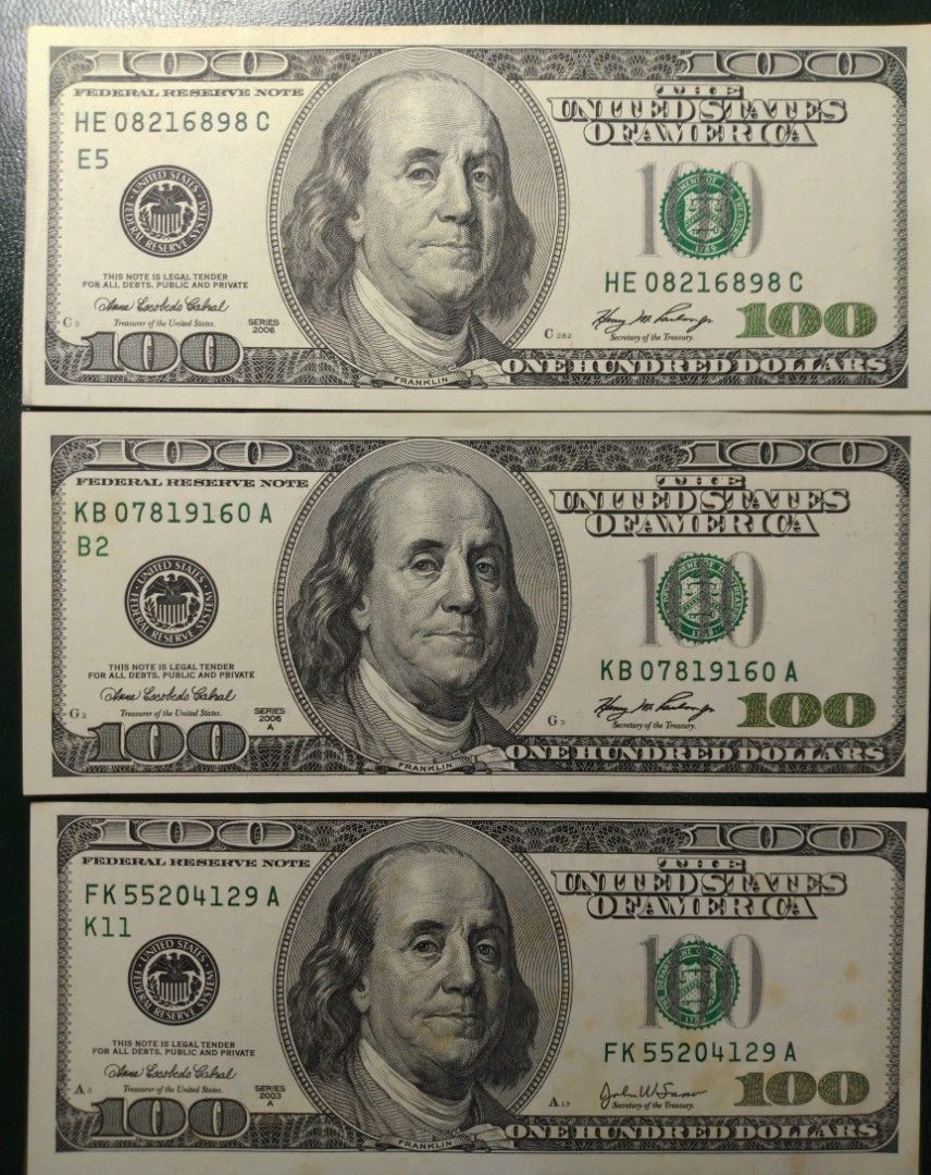 舊版百元美鈔| 早期絕版美國百元鈔美金美鈔舊鈔紙鈔鈔票紙幣一百元100元One Hundred Dollars | 保存狀況良好無凹折