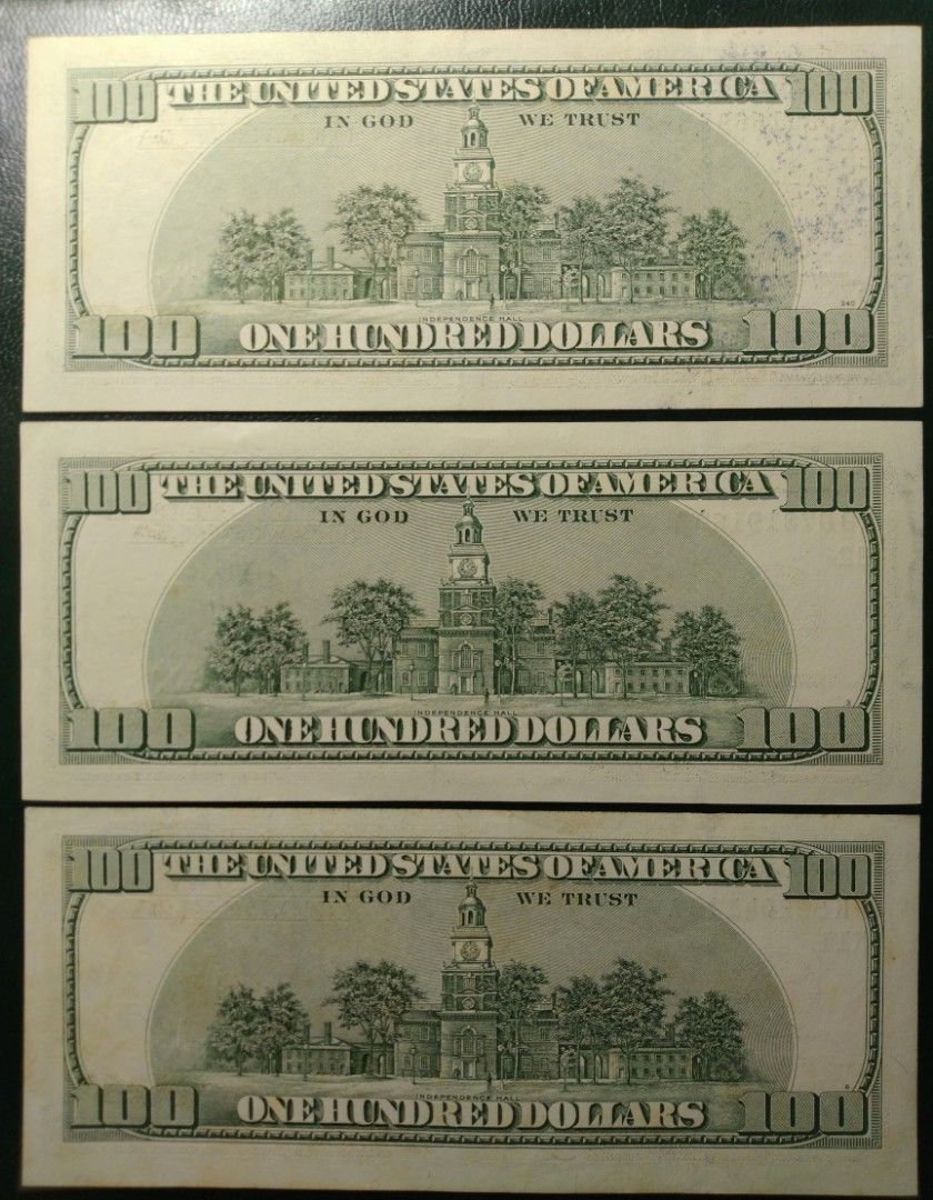 舊版百元美鈔| 早期絕版美國百元鈔美金美鈔舊鈔紙鈔鈔票紙幣一百元100元One Hundred Dollars | 保存狀況良好無凹折