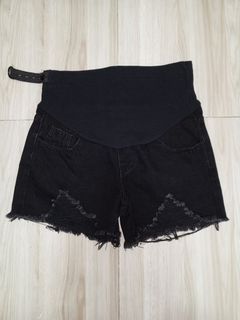 🫄 #maternity black denim shorts 🩳 
📏 34  inches hipline