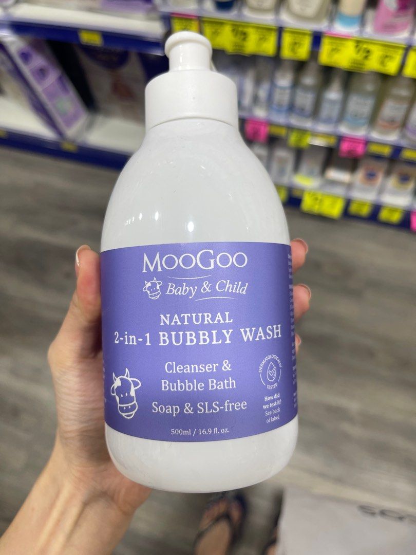 Moogoo baby and child 2 in 1 bubbly wash 1L Babies Kids