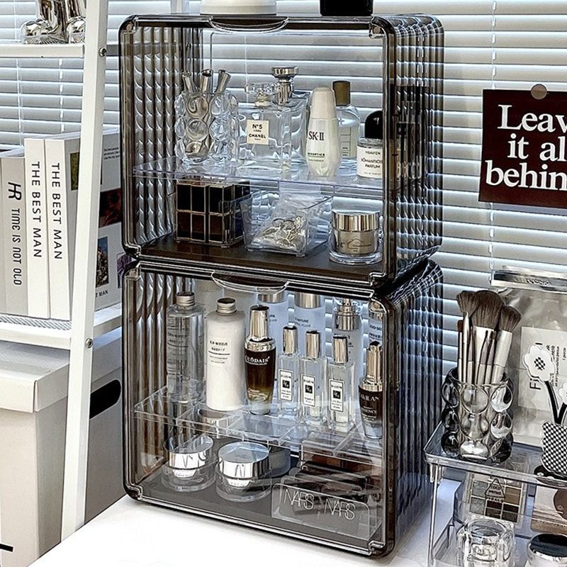 Acrylic Box Stackable Makeup Cosmetic Desk Organizers Storage Box Organizer (Category: Storage Boxes & Baskets) located in Manila. Submitted by winterbliss (Listing ID 1278790054, Image 1). Description: Color: Transparent, Black Materials: PP, PET Size: - Small: L:28 W:15 H:23 (cm) - Large: L:36.5 W:19 H:32(cm Weight: ~0.5kg Descriptions: - Serves as cosmetic, makeup, skincare, organizer - May be used as storage for bag, figurines, ornaments, per