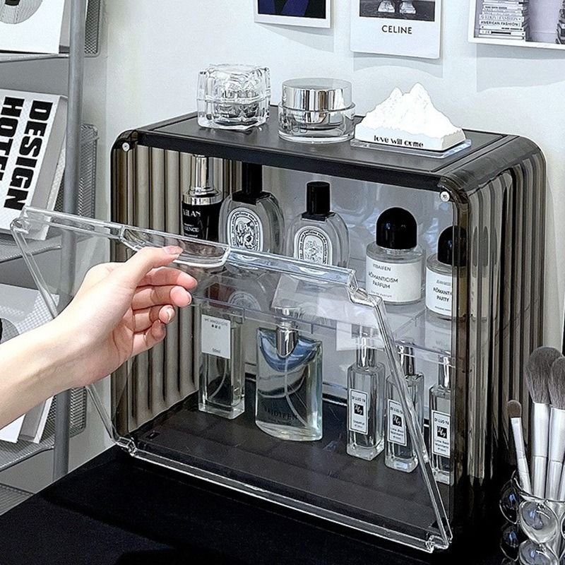 Acrylic Box Stackable Makeup Cosmetic Desk Organizers Storage Box Organizer (Category: Storage Boxes & Baskets) located in Manila. Submitted by winterbliss (Listing ID 1278790054, Image 2). Description: Color: Transparent, Black Materials: PP, PET Size: - Small: L:28 W:15 H:23 (cm) - Large: L:36.5 W:19 H:32(cm Weight: ~0.5kg Descriptions: - Serves as cosmetic, makeup, skincare, organizer - May be used as storage for bag, figurines, ornaments, per