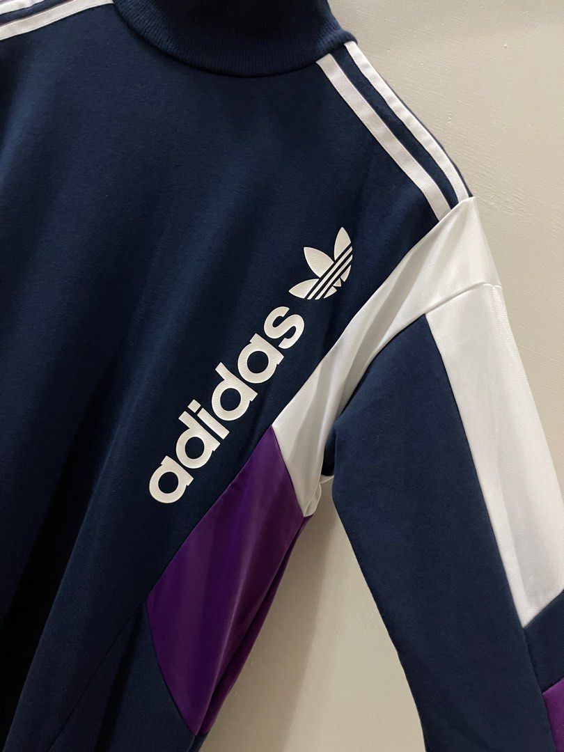 Adidas originals 90's colour block high neck shop crew sweatshirt
