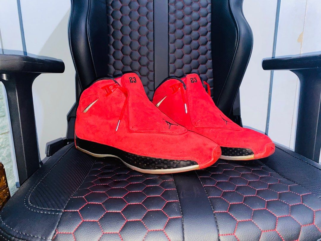 Air Jordan 18 Retro Toro Men s Size 12 Red Suede 2018 Black