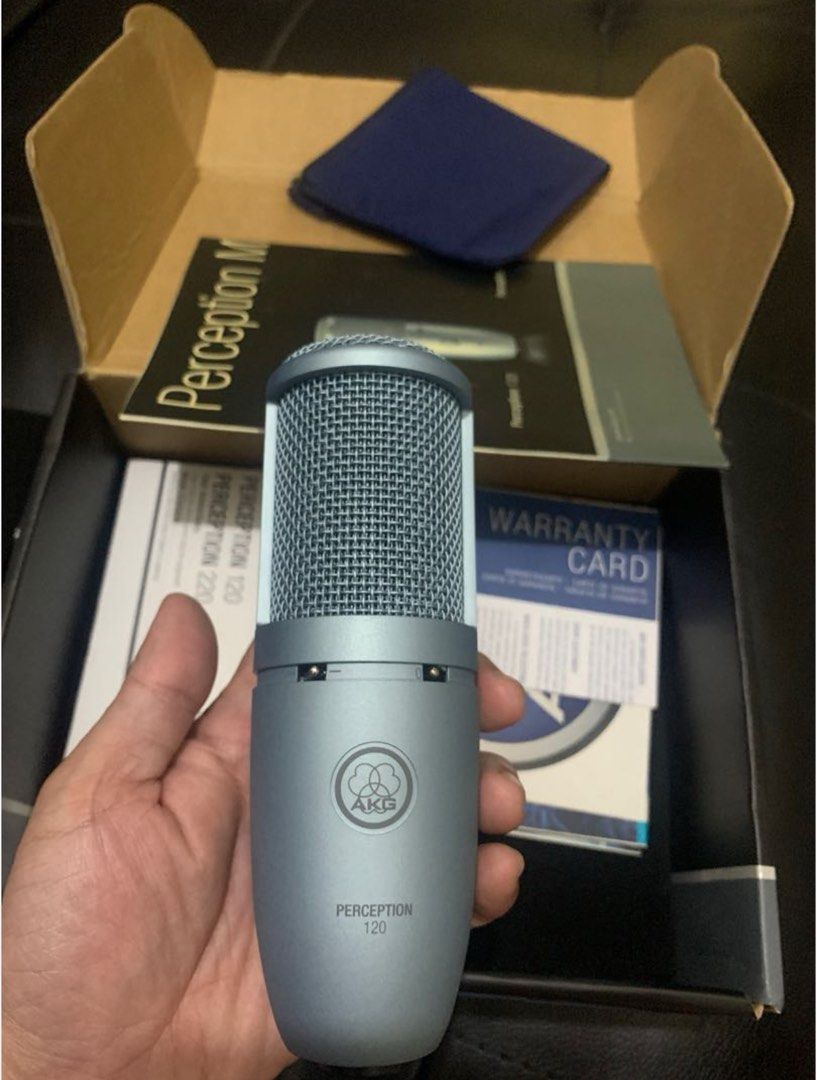 AKG Perception 120 - recording & stage microphoney (Category: Microphones) located in Pasay City. Submitted by zedrich (Listing ID 1278805080, Image 1). Description: AKG Perception 120 - recording & stage microphone With user manual and pouch bag Sulit to sa gusto mag recording RFS: ndi naman nagagamit kaya benta ko na lang, bc na sa ibang bagay.