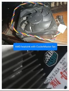 AMD heatsink with CoolerMaster fan PC CPU cooler for desktop gaming computer graphic design small business office work school etc