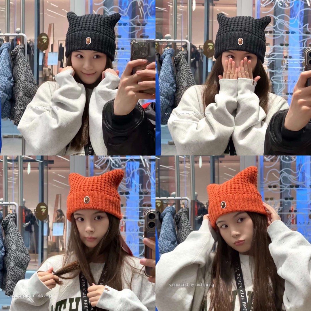 商品画像：BAPE Black Cat Ear Knit Beanie A Bathing Ape 3