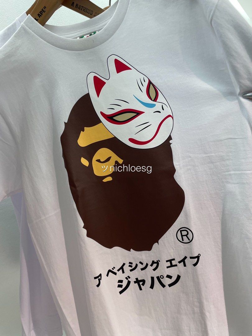 BAPE JAPANESE FOX MASK TEE Men s Fashion Tops Sets Tshirts Polo Shirts on Carousell