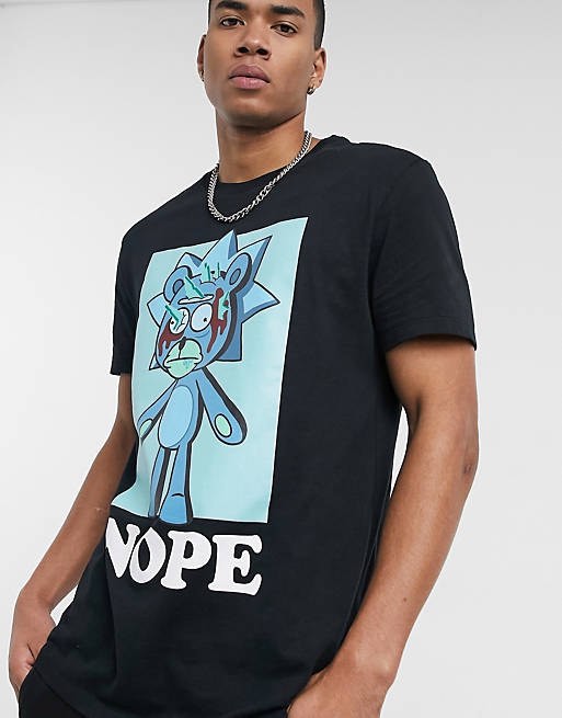 bershka rick and morty graphic tee shirt back design straight cut fit Men s Fashion Tops Sets Tshirts Polo Shirts on Carousell