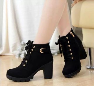 Girls in high heel clearance boots