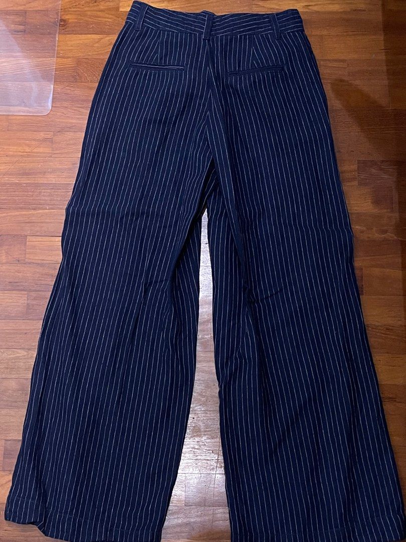 Mens blue and discount white striped pants