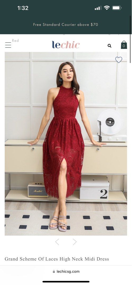 Red lace on sale maxi