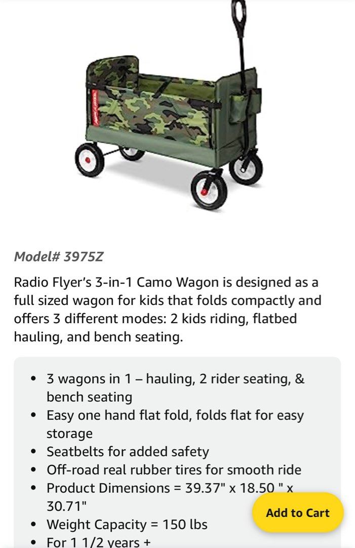 Radio flyer cheap wagon camo