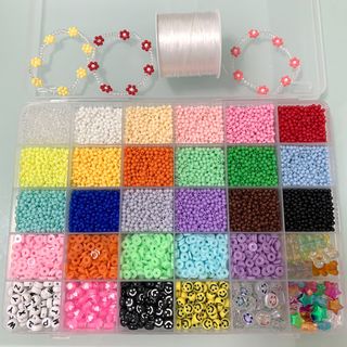 2 Boxes Clay Bracelet Making Kit, Polymer Beads with Gold Beads and Acrylic  Beads,Elastic Strings,Crafts Gift for Gift Adults - AliExpress