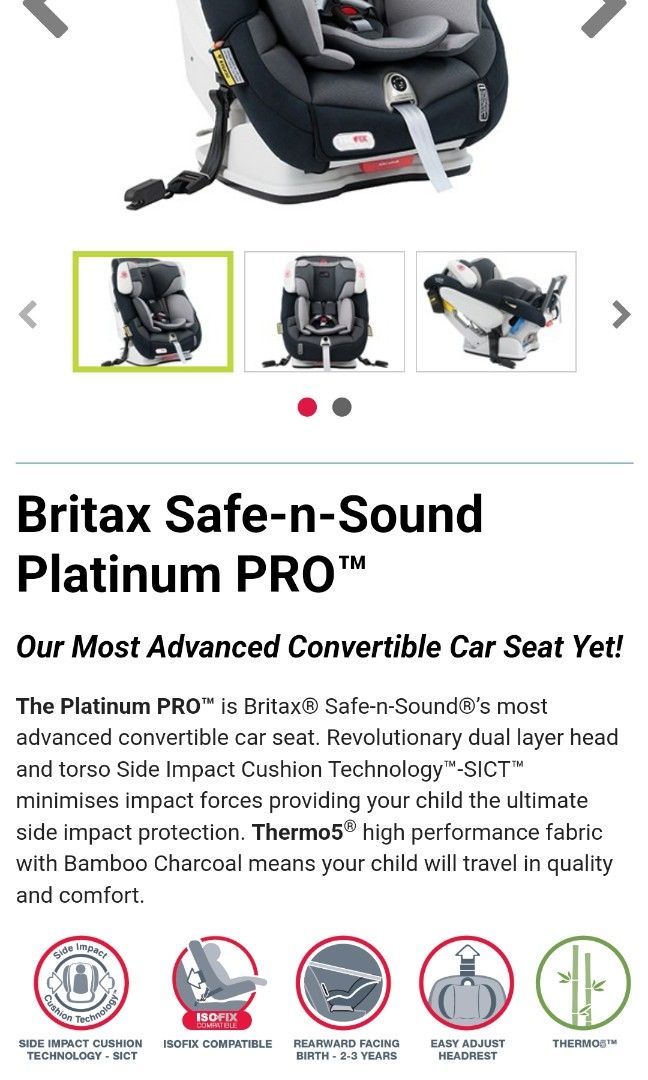 Britax Safe n Sound Platinum PRO Babies Kids Going Out Car