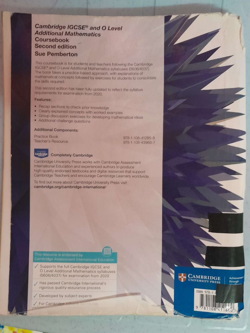 Cambridge IGCSE and O Level Additional Mathematics Coursebook (Second ...