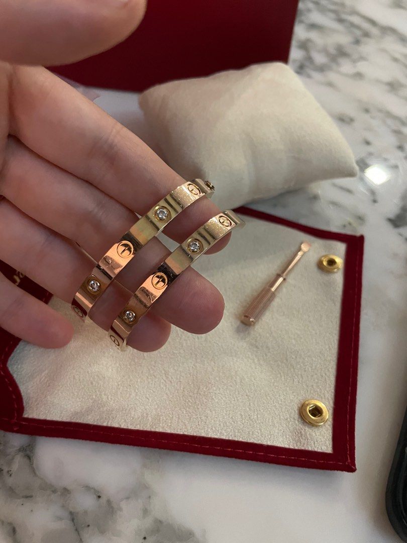 Cartier love deals ring 4 diamonds