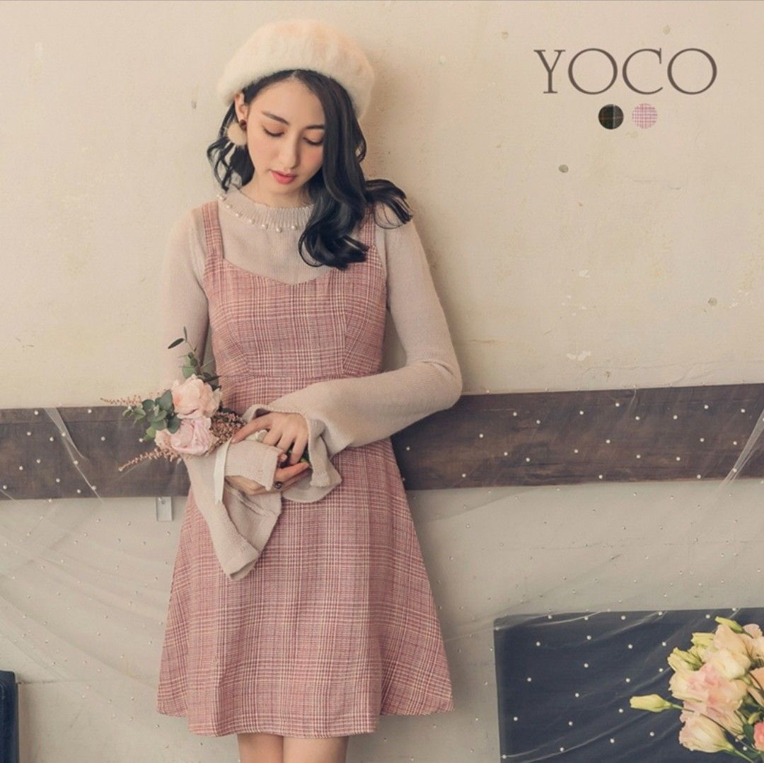 Checkered Pinafore Dress, Women's Fashion, Dresses Sets, Dresses